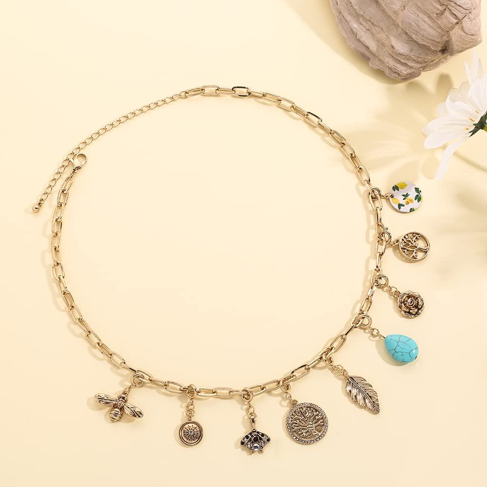 RR RAMBLING ROSE Visit the Store Rambling Rose Bohemia Gold Color Crystal Star Moon DIY Necklace,Tassel Pendant Necklaces,For Women Party Jewelry Accessories