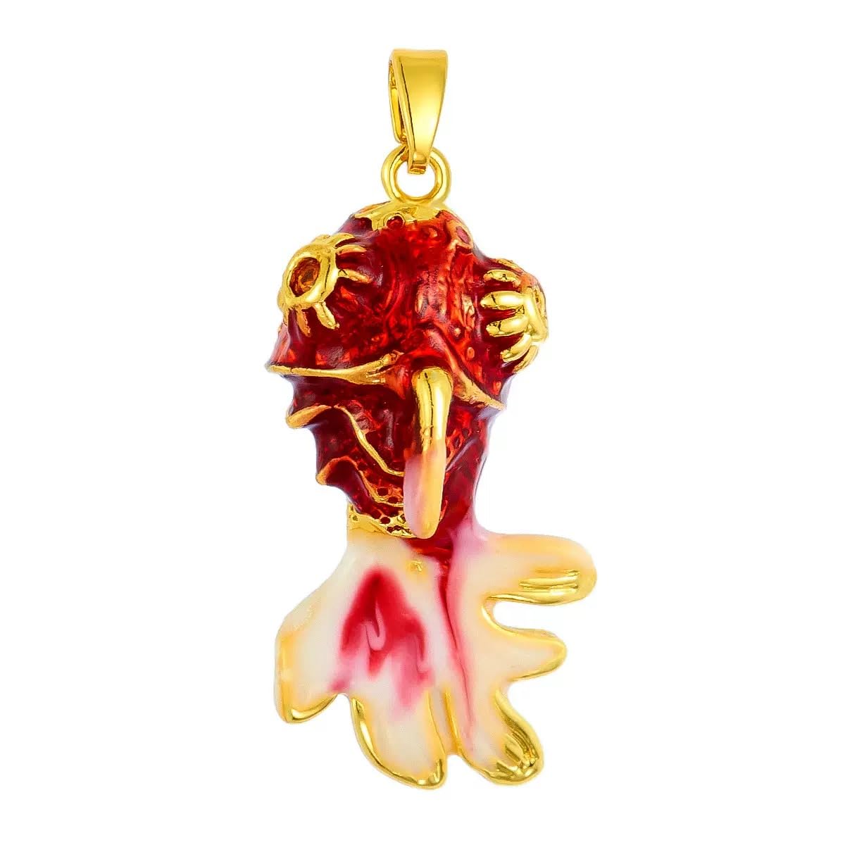 WSTWYC Color Fish Necklace for Women，Dainty Lucky Fish Pendant Necklaces Summer Ocean Minimalist Jewelry gift (bright red)