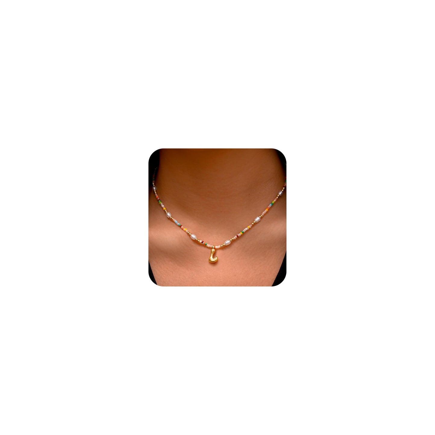Ritach Daughter Gifts from Mom - Initial L Necklace Beaded Necklaces for Women Girls Necklace Initial Necklaces for Women Girls Gifts for Daughter Granddaughter Niece Sister Gift