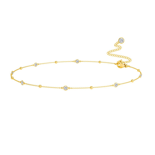 CHESKY 14K Gold Plated CZ Belly Chain, Adjustable Waterproof Body Chain for Women, Sexy Bikini Waist Beads With Diamond Chain, Dainty Jewelry Gift