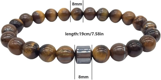 KOFISNI Smoking Cessation Bracelet for Women Men Quit Smoking Bracelet Quit Vaping Aid Bracelets Anti Anxiety Bracelets Spiritual Bracelet Helps Relief Anxiety Frustration Irritability (Grey+Brown)