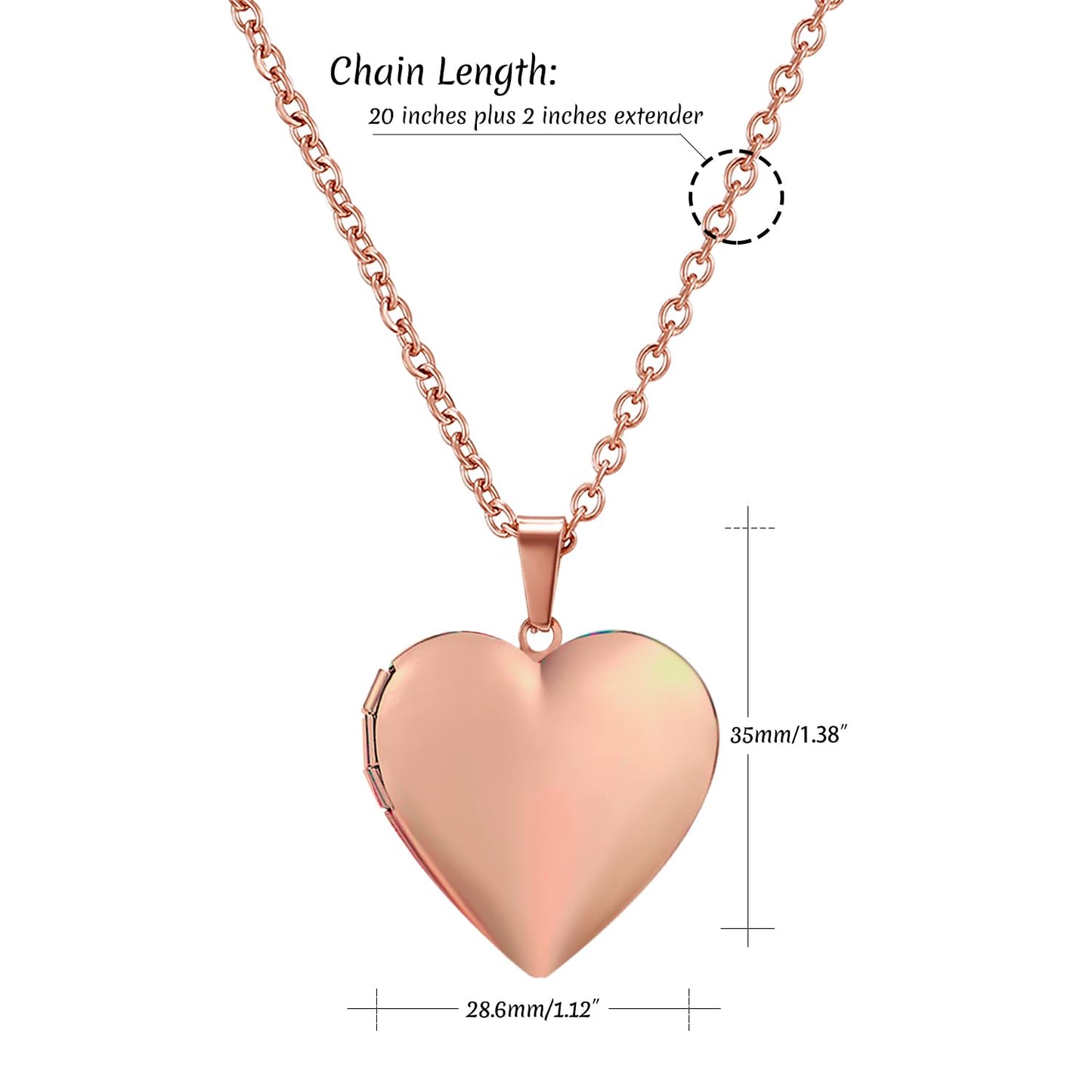 PHOCKSIN Rose Gold Heart Locket Necklace 12 Birth Flowers Personalized Love Heart Necklace that Holds Pictures Customized Gifts Locket Necklaces for Birthday