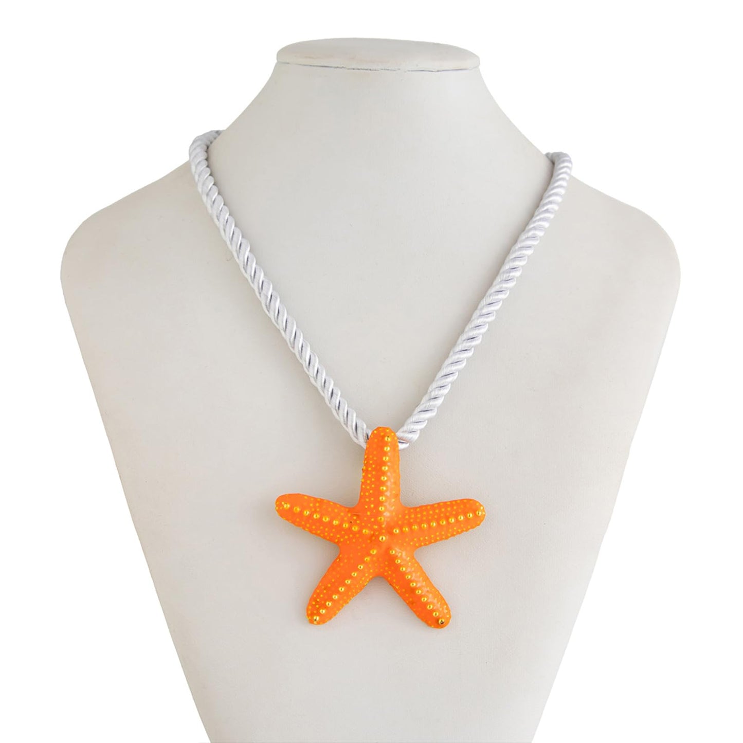 Nojess Starfish Necklace for Women Large Star Pendant Necklaces Beach Necklaces Statement Chunky Necklaces Summer Holiday Beach Party Jewelry (Orange Starfish Necklace)