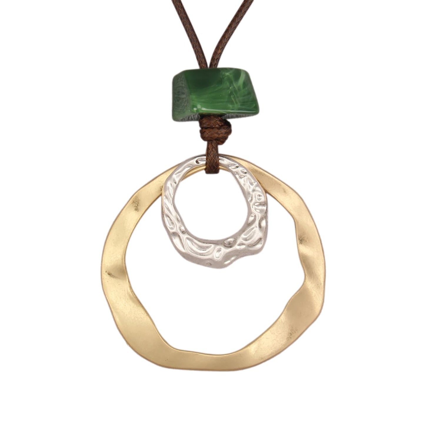 joymiao Chunky Boho Necklace Bohemian Pendant Necklace for Women with Large Silver Gold Circle Pendant Hippie Choker Boho Jewelry Accessories