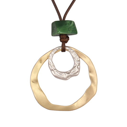 joymiao Chunky Boho Necklace Bohemian Pendant Necklace for Women with Large Silver Gold Circle Pendant Hippie Choker Boho Jewelry Accessories