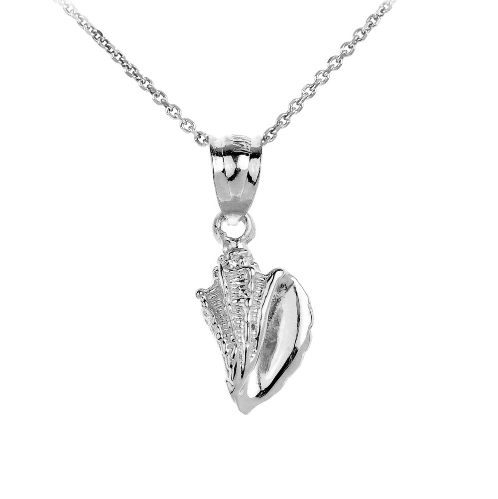 Sea Life Collection Dainty 925 Sterling Silver SeaShell Charm Pendant Necklace, 16"