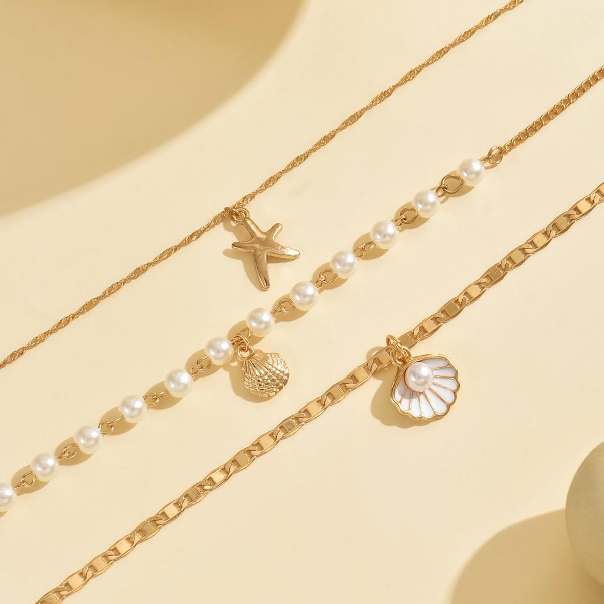ONBRIG Seashell Necklace Beach Jewelry for Women Starfish Cowrie Puka Shell Necklaces Summer Beach Accessories for Women Vacation Mermaid Ocean Jewelry (style 2)