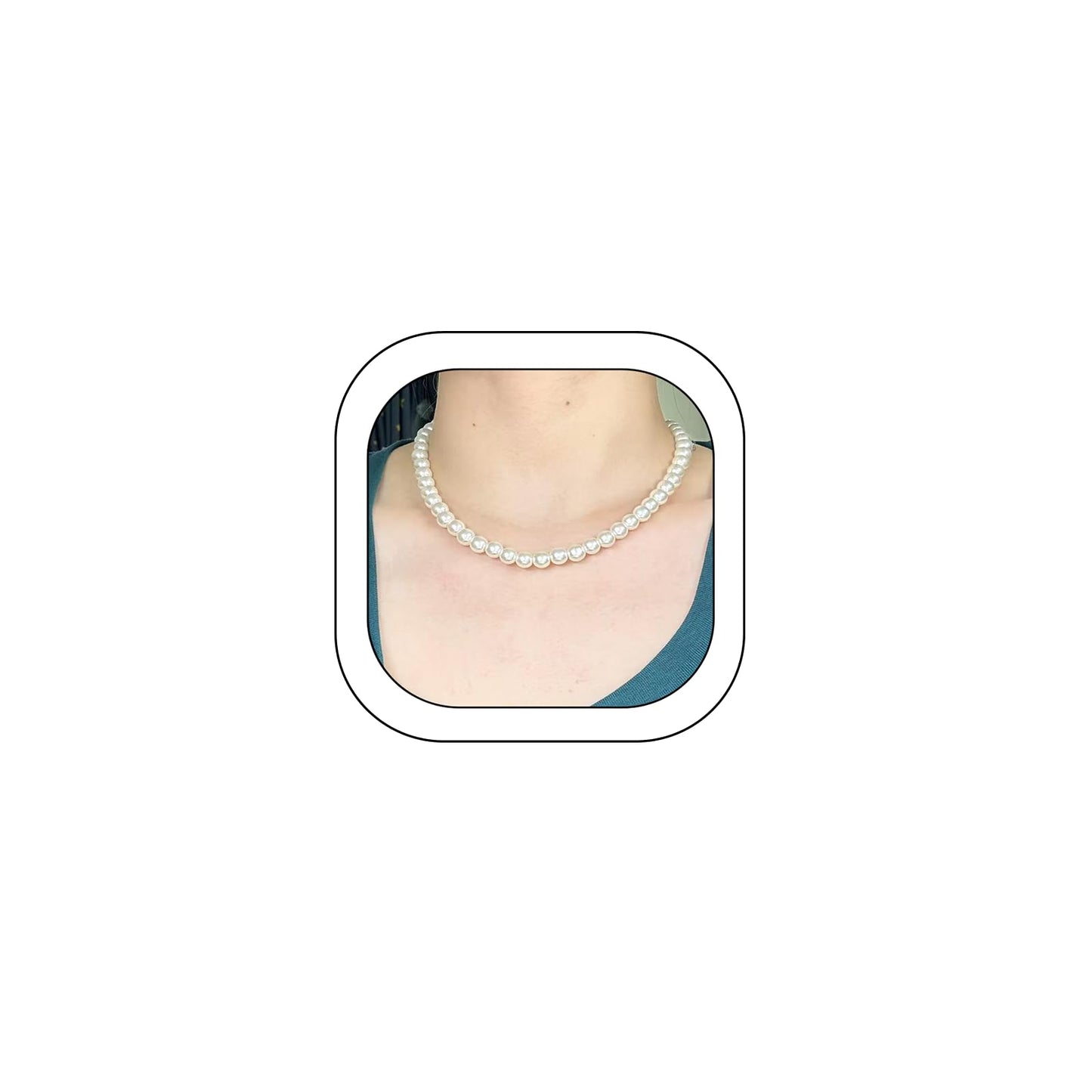 Imitation Pearl Necklace for Women Round Bead Beaded Pearl Choker Necklace Bead Pearls Necklaces Trendy Jewelry Gift 2.5 3 4 5 6 7 8 10 12 MM (8 mm)