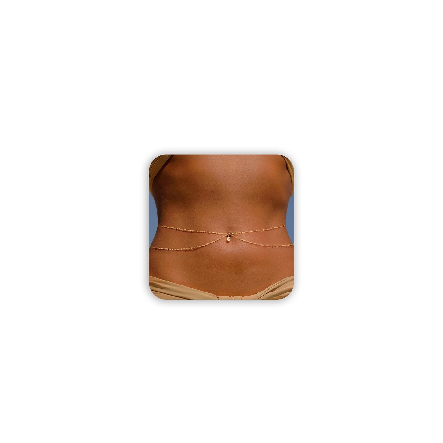 HEVOCY Gold Waist Chain for Women, Trendy Layered Belly Chain Jewelry, Adjustable Body Chain for Beach & Summer Outfit