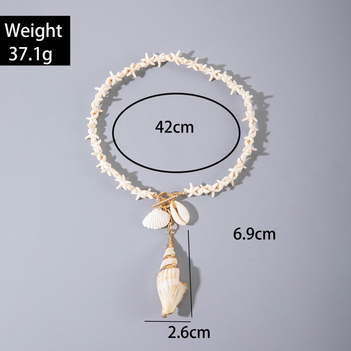 LKingel Gold Starfish Necklaces for Women Beaded Mermaids Starfish Shell Pearl Choker Pendant Necklaces Chunky Beach Necklace Mermaid Charm Necklace Summer Beach Jewelry for Women White2