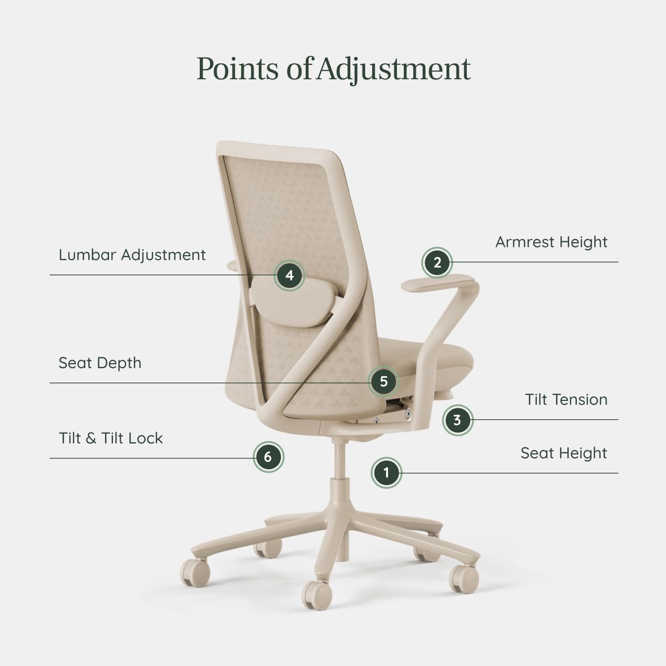 Branch Verve Chair - High Performance Executive Office Chair with Contoured Back and Adjustable Lumbar Support - High Density Foam Cushion and 3D Knit Back - Fits 5' to 6', Up to 275 lbs, Wheat