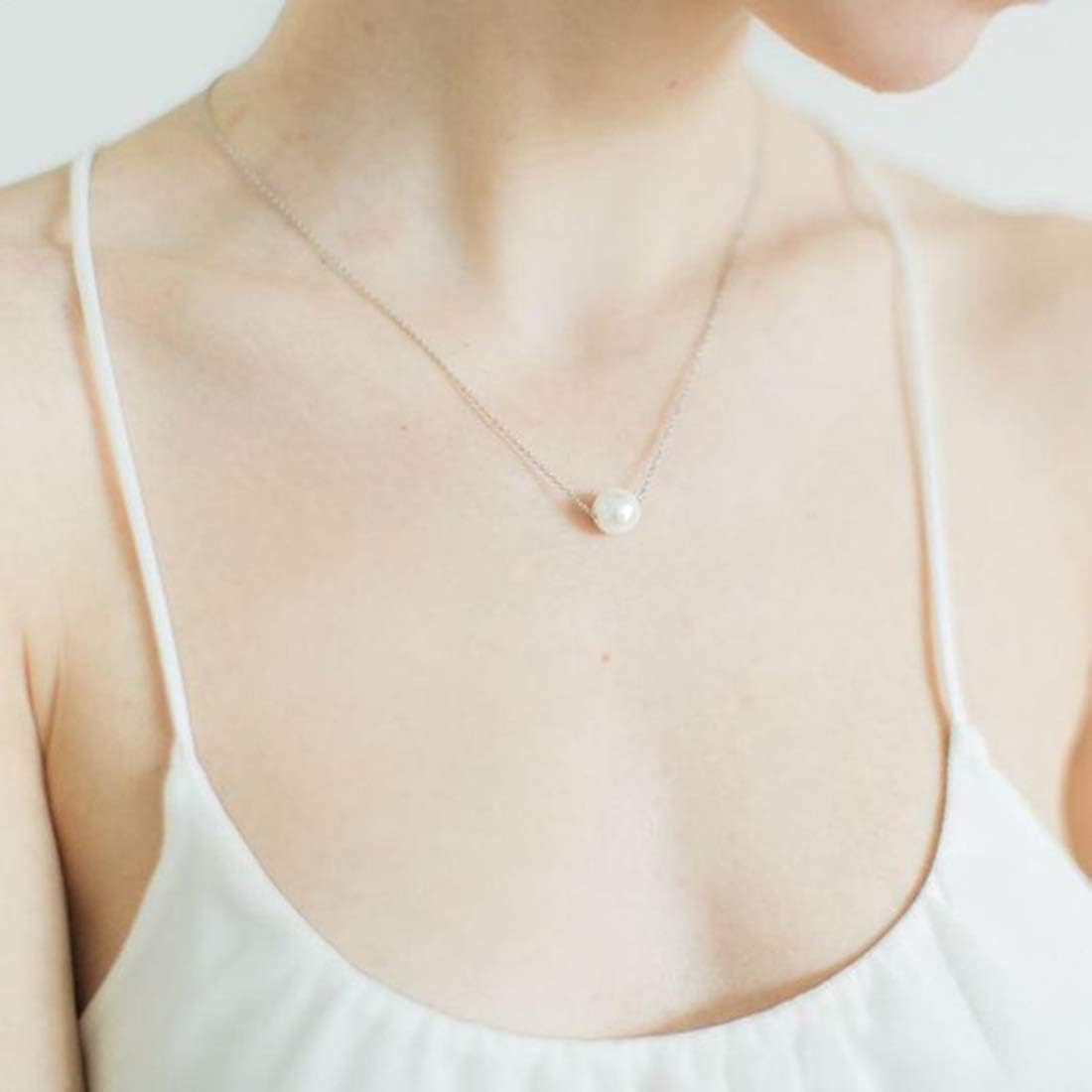 POPLYKE Pearl Necklace and Earring Set Sterling Silver Pearl Earrings and Necklace Set for Women Freshwater Cultured Pearls Wedding Bridesmaids Anniversary Jewelry Gifts