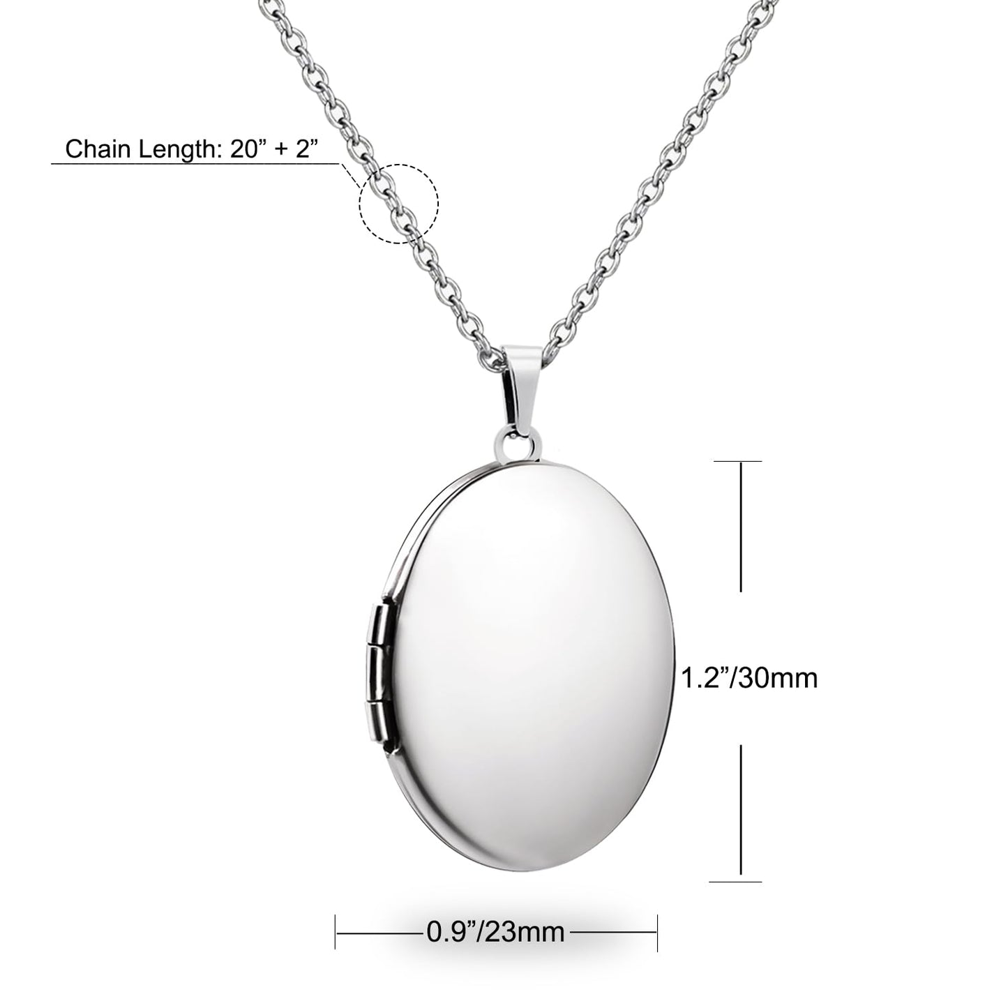 PHOCKSIN Silver Oval Locket Necklace 12 Birth Flowers Personalized Necklace that Holds Pictures Customized Gifts Locket Necklaces for Birthday
