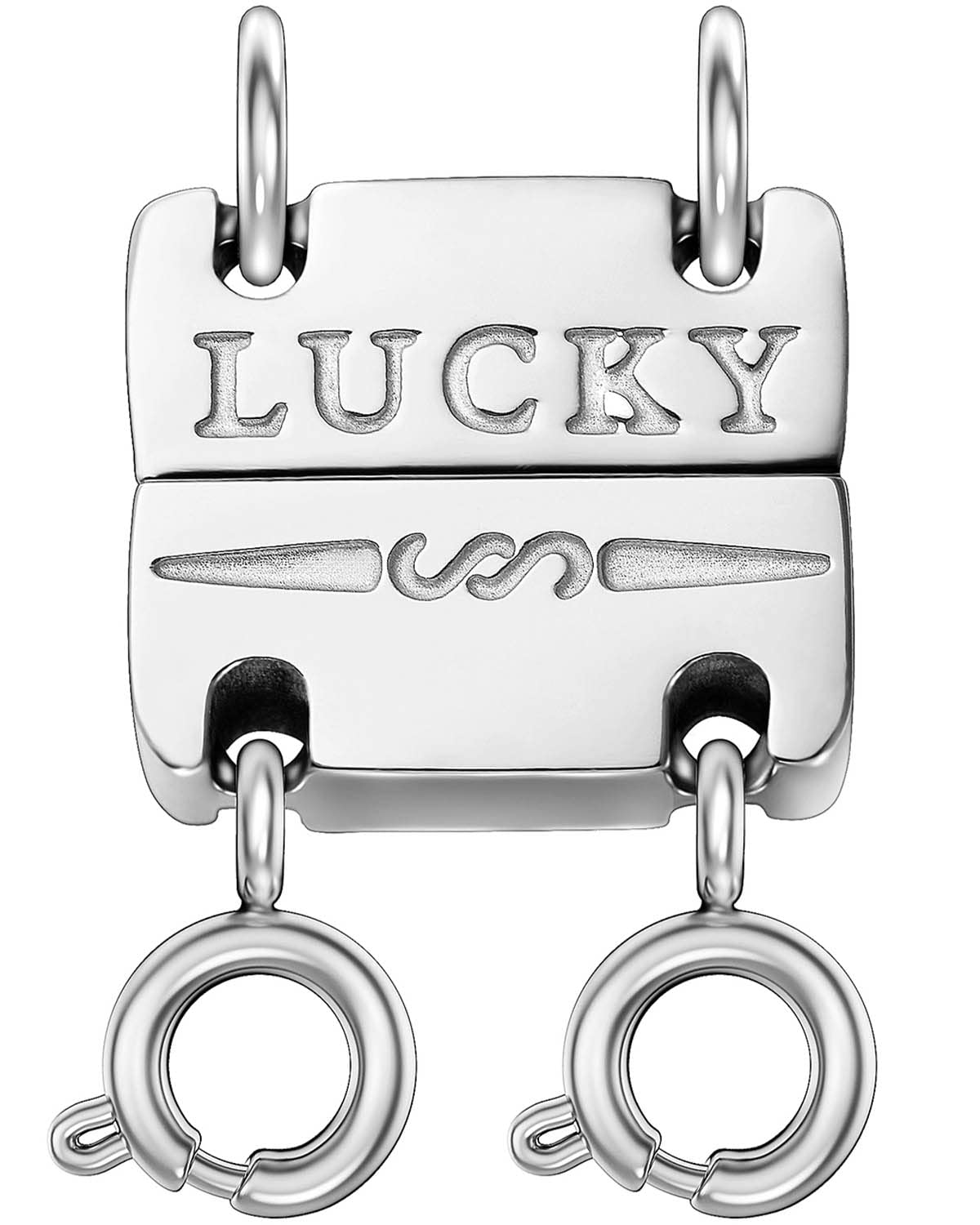 Qulltk Lucky Necklace Separator for Layering Strong Magnetic Clasps, 14K Gold and Silver Multiple Necklace Clasps for Layered Look