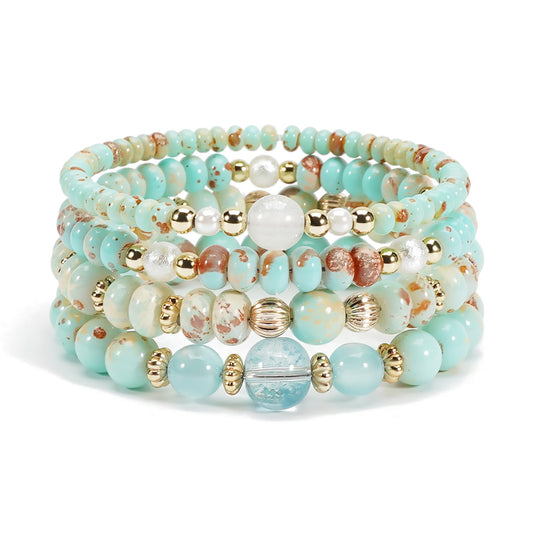 Briutn Boho Beaded Bracelet Stretch Bohemian Stackable Bracelet Jewelry Gifts for Women