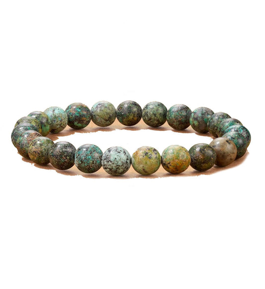 Seyaa Turquoise Jewelry for Women, Crystal Stone Stretch Round Bead Bracelets for Women Men, African Turquoise Valentines Gifts