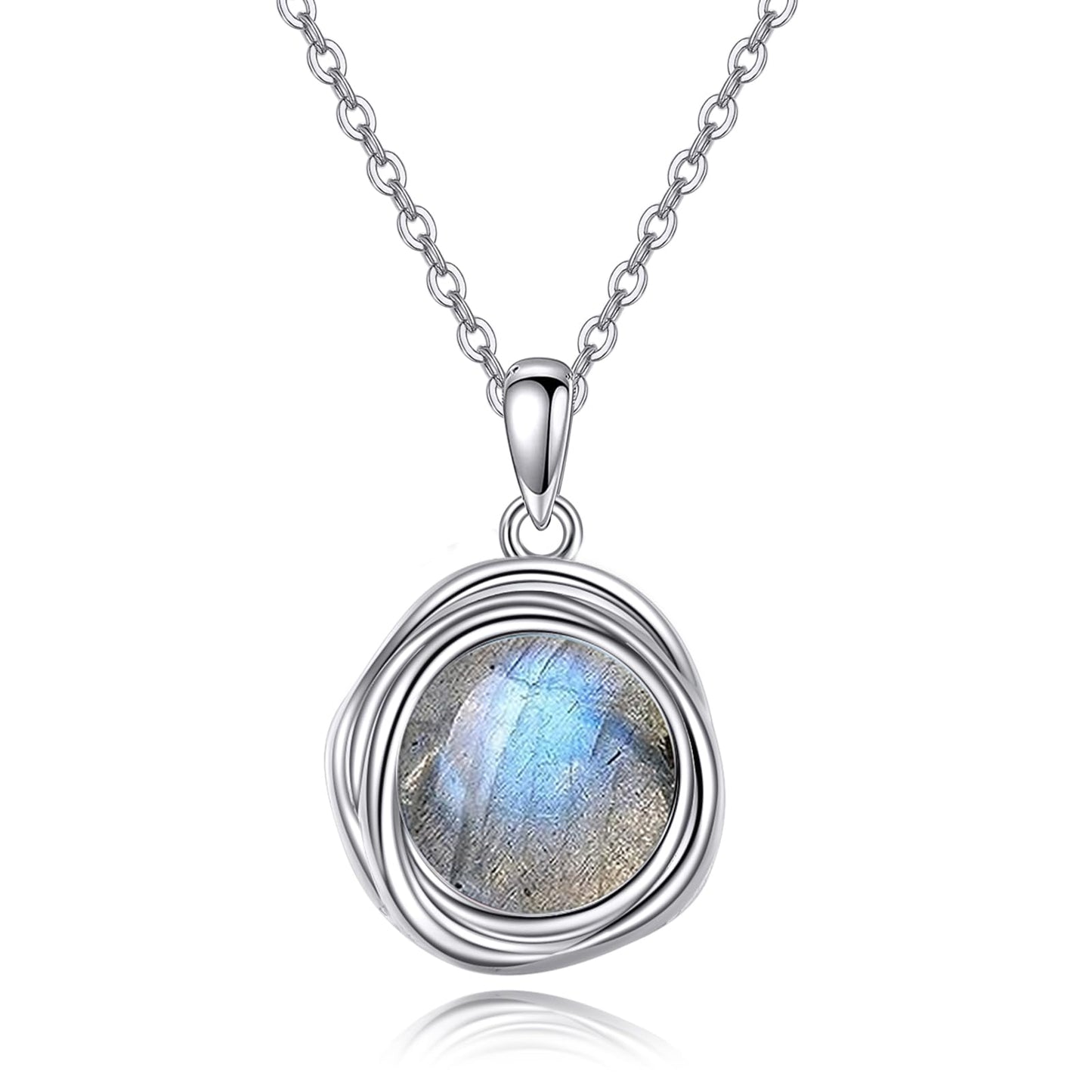 POPLYKE Labradorite Necklace for Women 925 Sterling Silver Labradorite Jewelry Gifts for Her