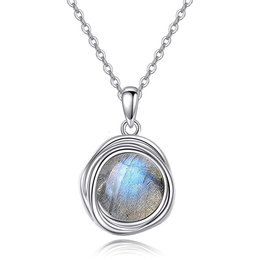 POPLYKE Labradorite Necklace for Women 925 Sterling Silver Labradorite Jewelry Gifts for Her
