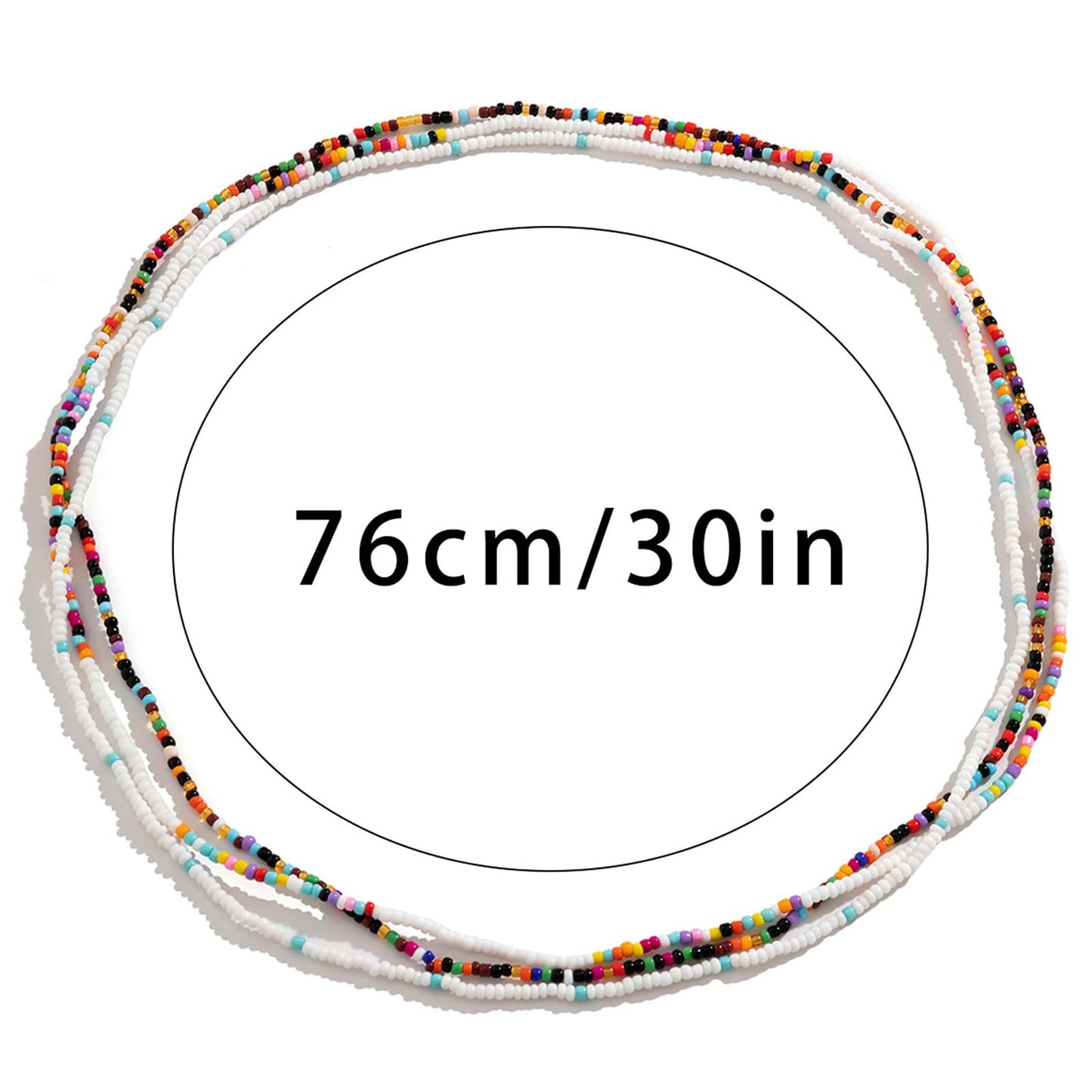 3Pcs/Set Boho Elastic Beads Waist Chains Jewelry Summer Beach Seed Beaded Belly Chain Jewelry Bikini Sexy Bead Waist Body Jewelry for Women (Black)