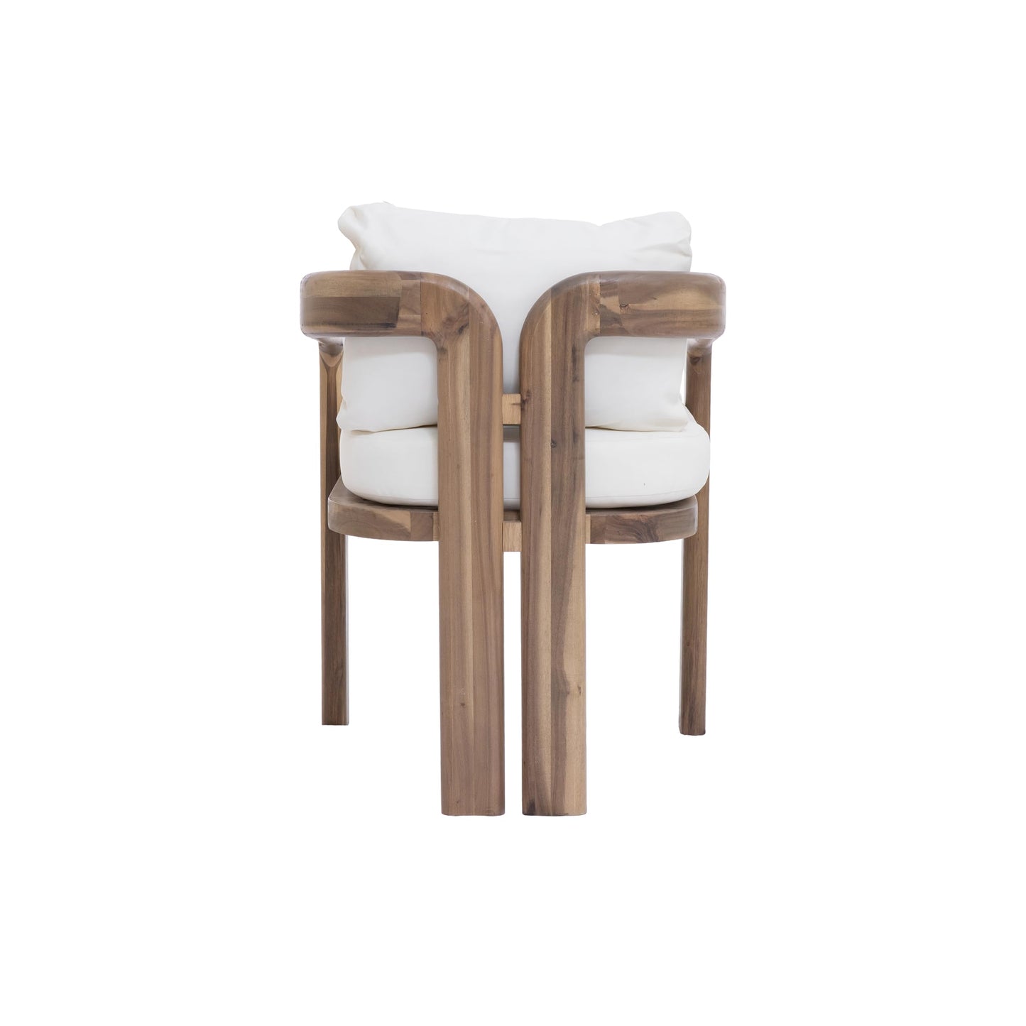 Merax Patio Outdoor Acacia Wood 7 Piece Dinning Set- 70 Inch Large Oval Outdoor Dining Table, 6 Pcs Dining Chairs with Coushions for Backyard, Lawn, Balcony, Light Teak + Natural