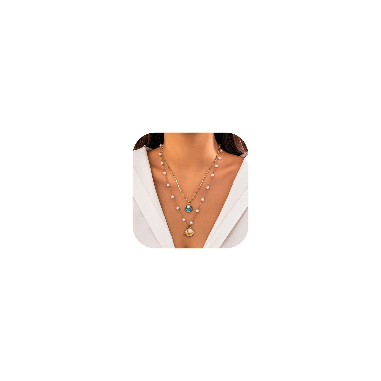 Your Always Charm Cowrie Shell Necklace for Women Puka Shell Necklace Beach Accessories Summer Vacation Outfits Layered Ocean Jewelry 2026