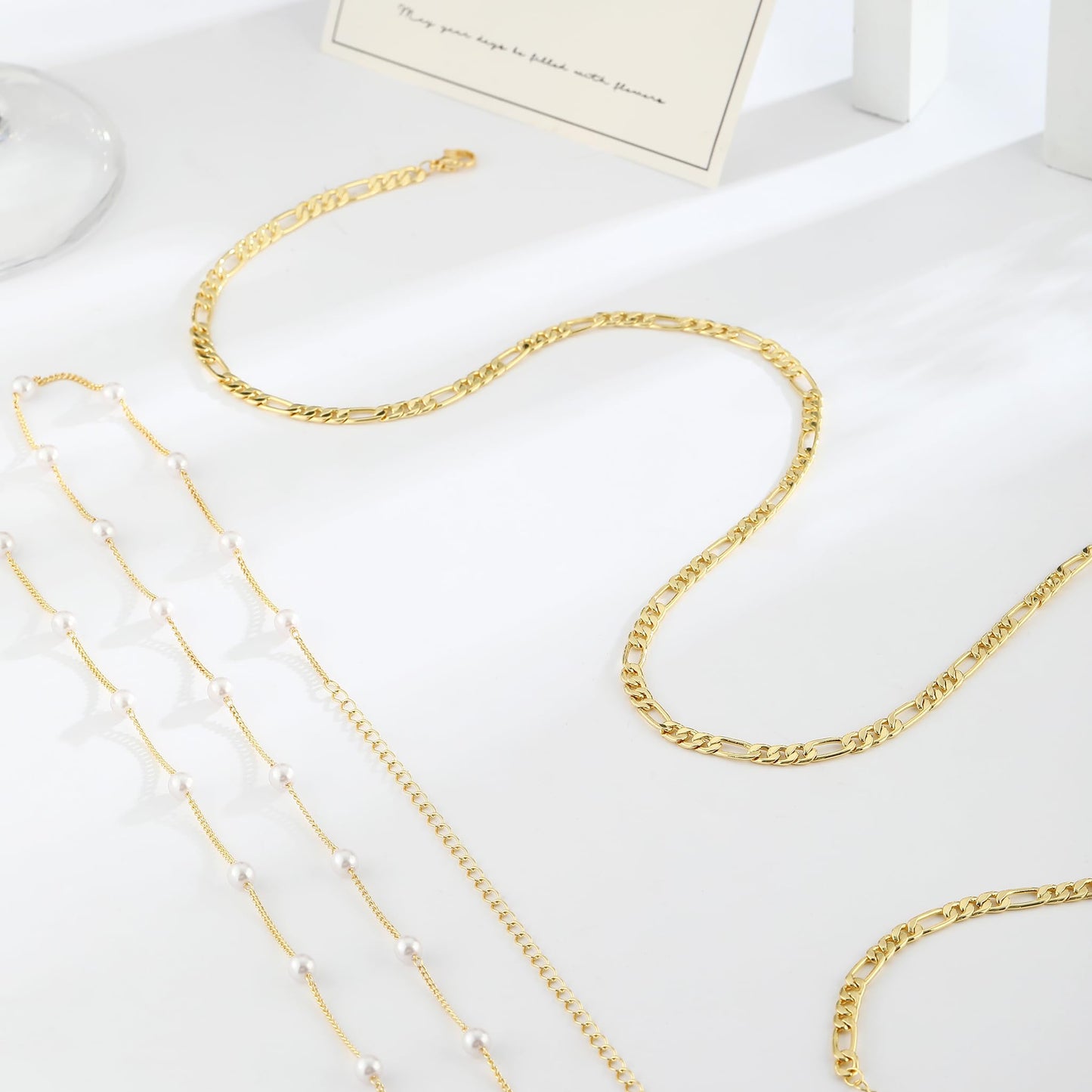 MFRYK 2PCS 14K Gold Plated Waist Chain Layered Pearl Figaro Belly Body Chain Boho Beach Waist Chains For Women Adjustable Waterproof Sexy Bikini Body Chain Jewelry For Women