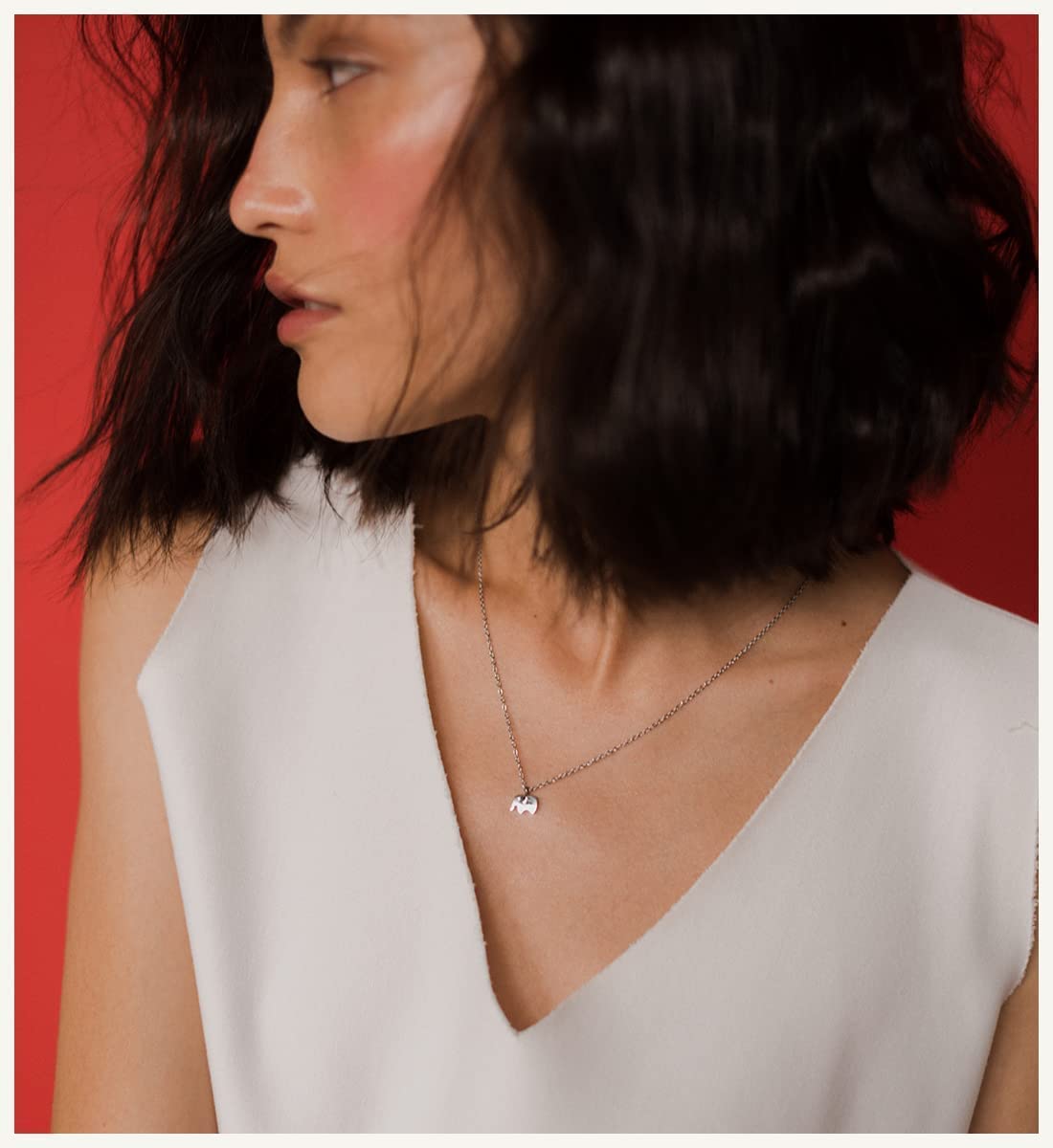 LUUK LIFESTYLE Necklace for women with elephant pendant and HAPPINESS gift card, chic and modern jewelry, stainless steel, feminine fashion for festival, special occasions, trendy look, silver