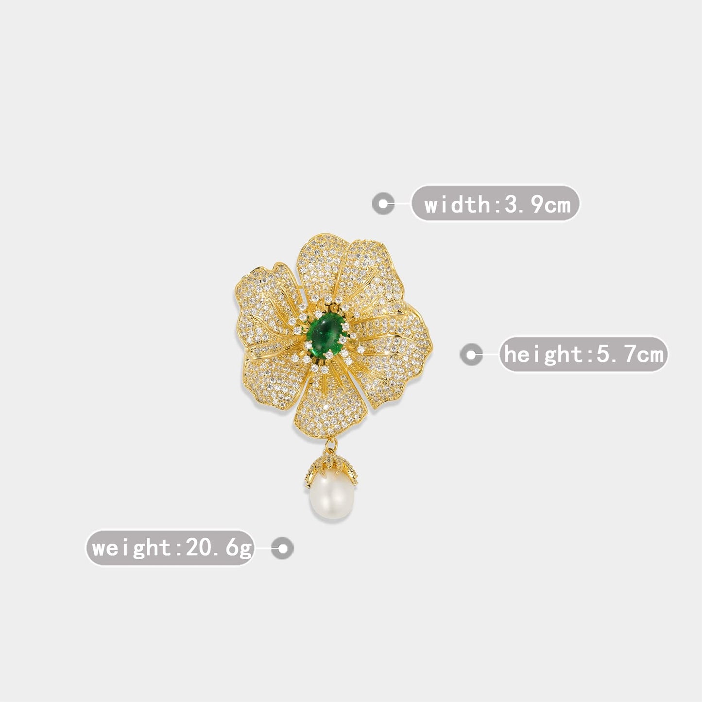 AILONMEI Floral Series Elegant Brooch Pins For Woman Fashion Jewelry, Large Vintage Costume Broches Christmas Gift (Camellia, Gold)