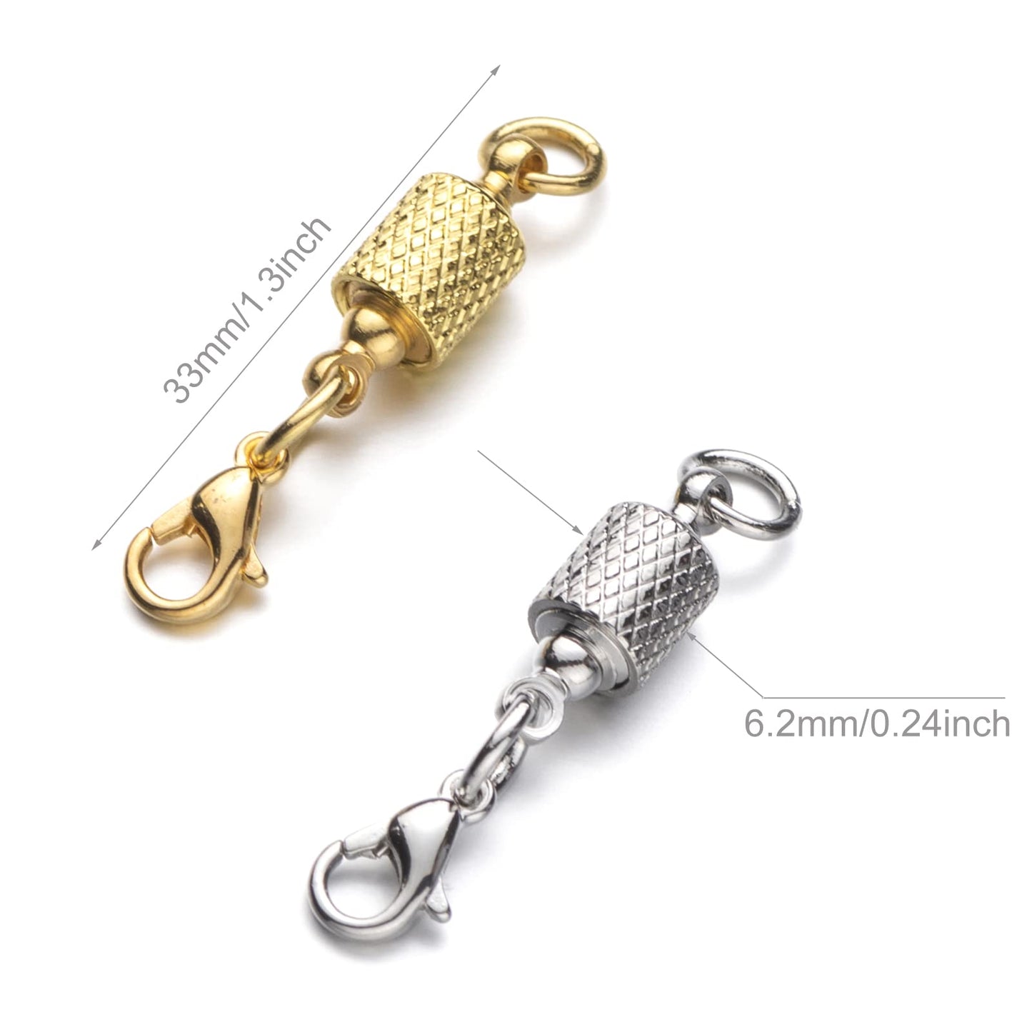 Zpsolution Magnetic Necklace Clasps and Closures Locking Magnetic Jewelry Clasps 8PCS Gold