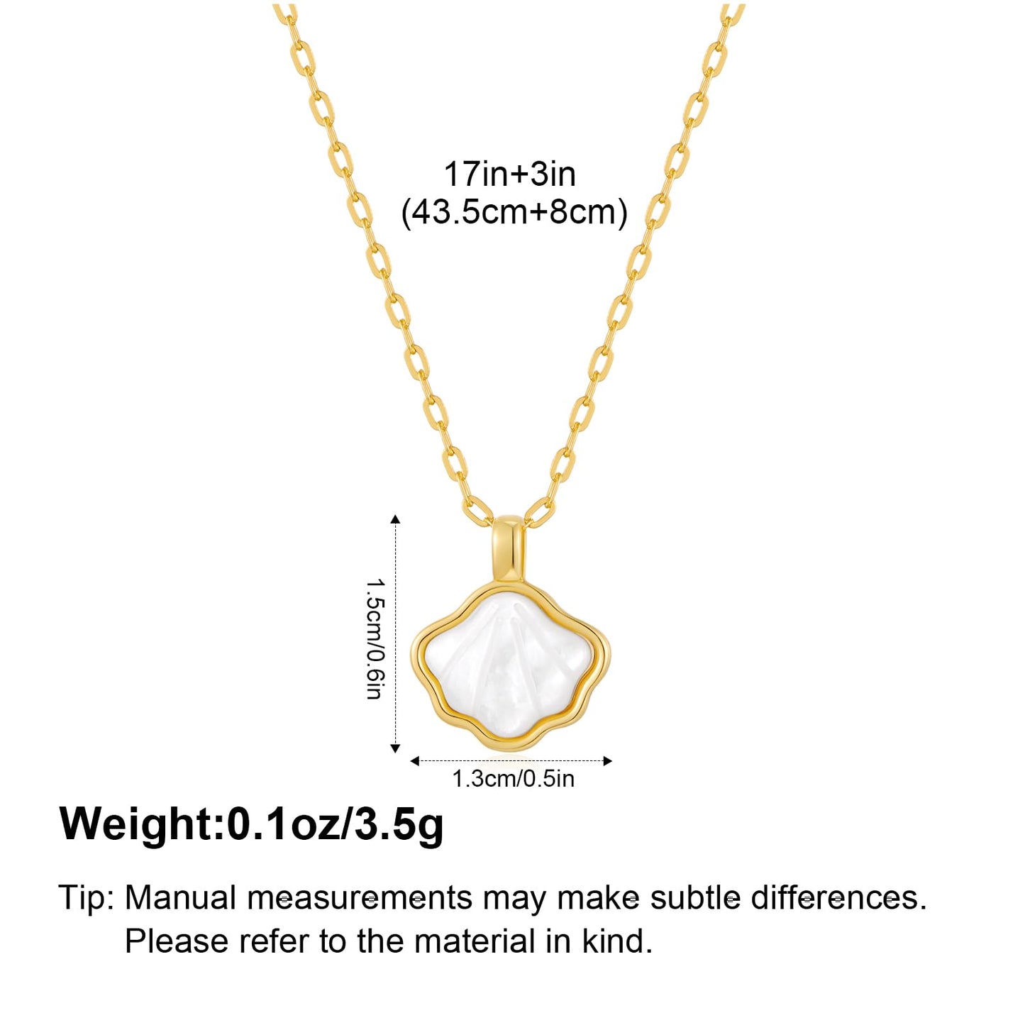 YUJIE Gold Shell Pendant Necklace for Women Dainty 14K Gold Plated Scallop Charm Summer Beach Minimalist Jewelry