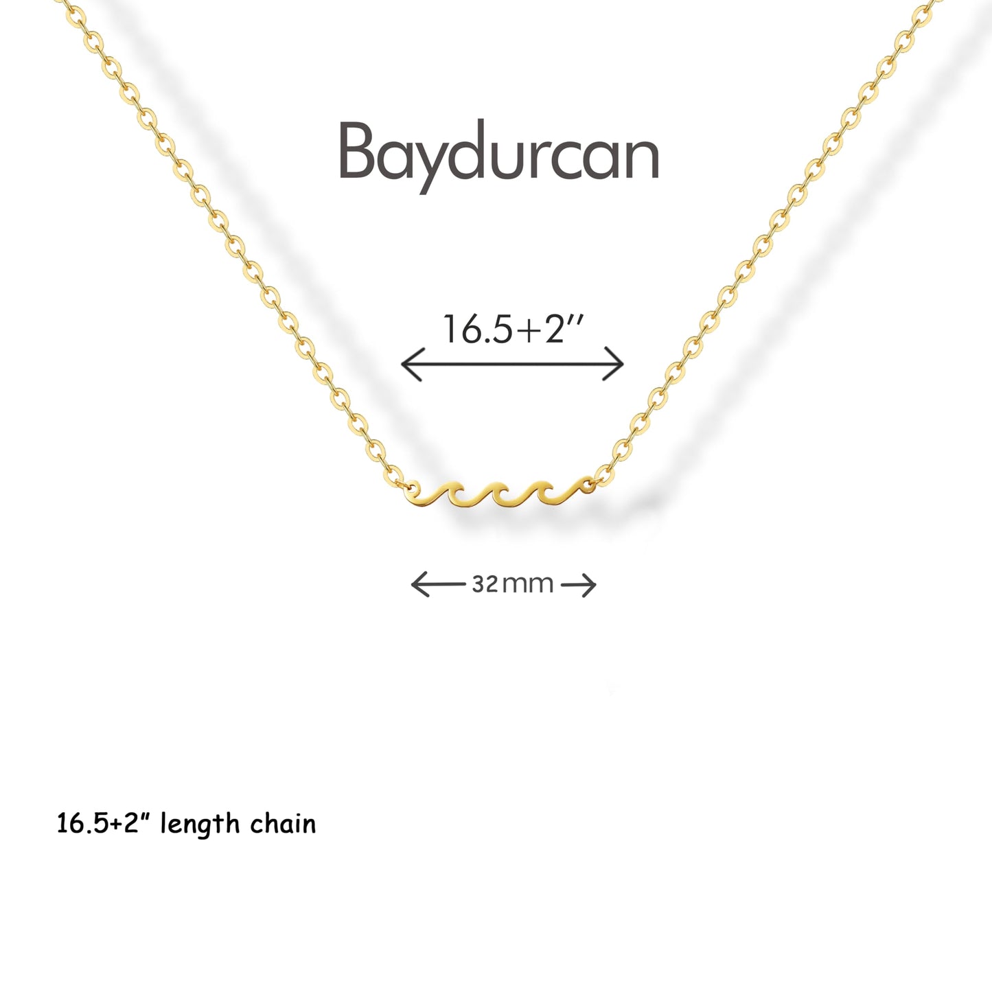 Baydurcan Gold Wave Necklace Get Well Gifts for Women Feel Better Grief Miscarriage Gifts for Women (Wave)