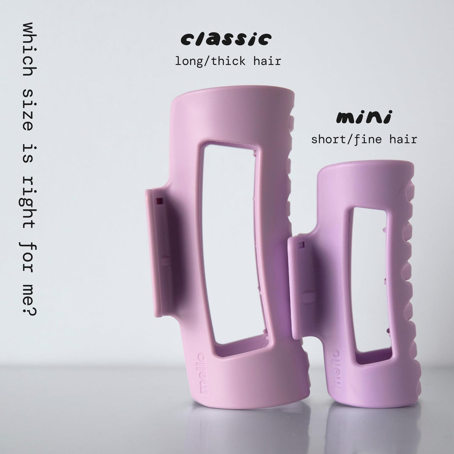 The Original Mello Hair Claw Clip Squishy Claw Clip Made in Korea Patent Pending 30021976 (Purple, Medium)