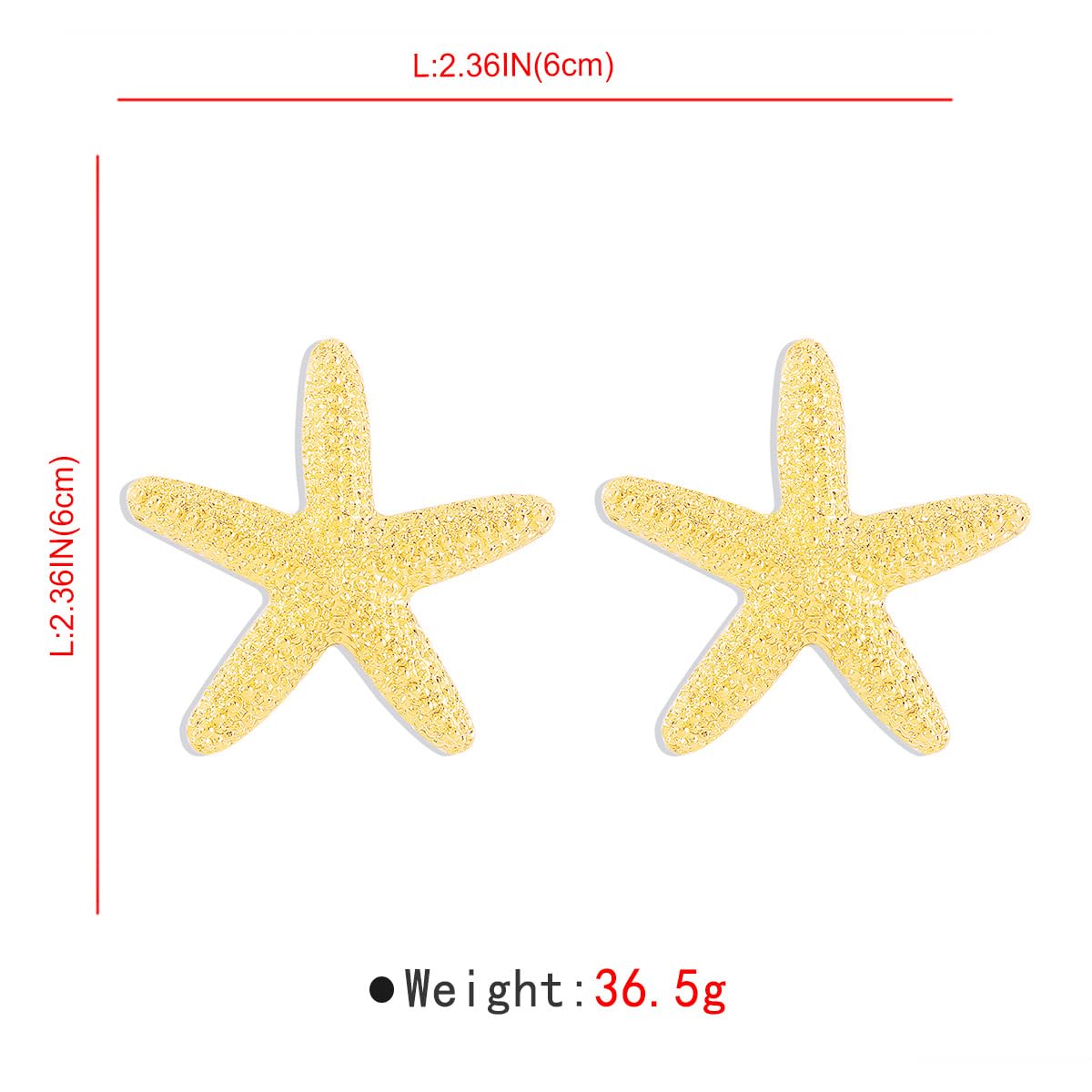 Sora Tuki Starfish Earrings for Women Beach Earrings Ocean Beachy Earring Summer Beach Jewelry for Women