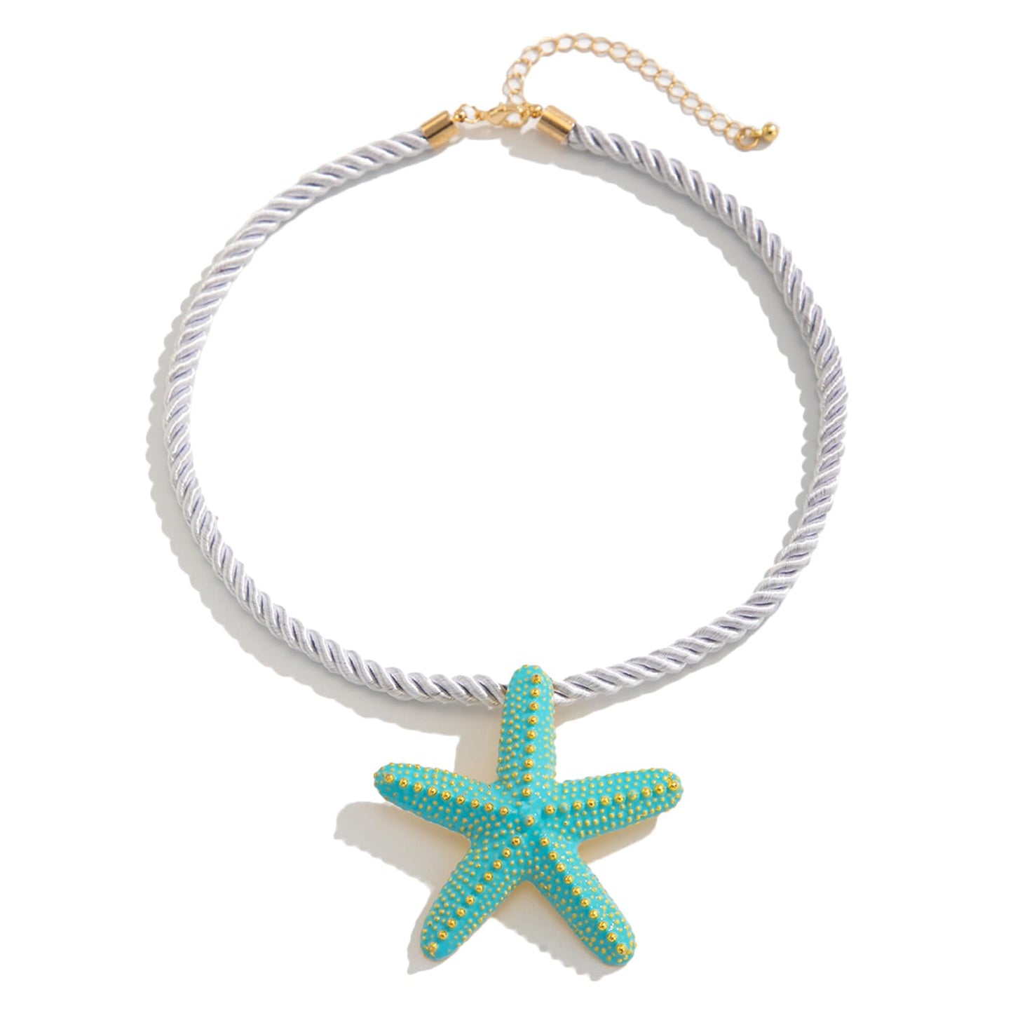 Nojess Starfish Necklace for Women Large Star Pendant Necklaces Beach Necklaces Statement Chunky Necklaces Summer Holiday Beach Party Jewelry (Blue Starfish Necklace)