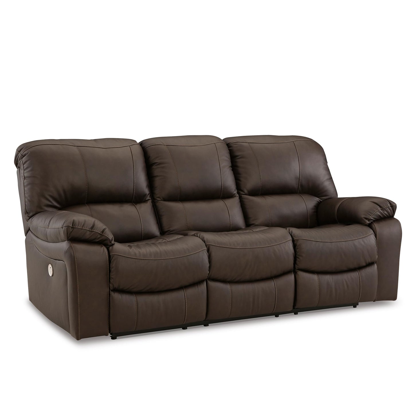 Signature Design by Ashley Leesworth Power Reclining Sofa, Leather and Faux Leather One-Touch Power Recliner Couch with USB, Zero Wall Design, 88" Width Living Room Seating