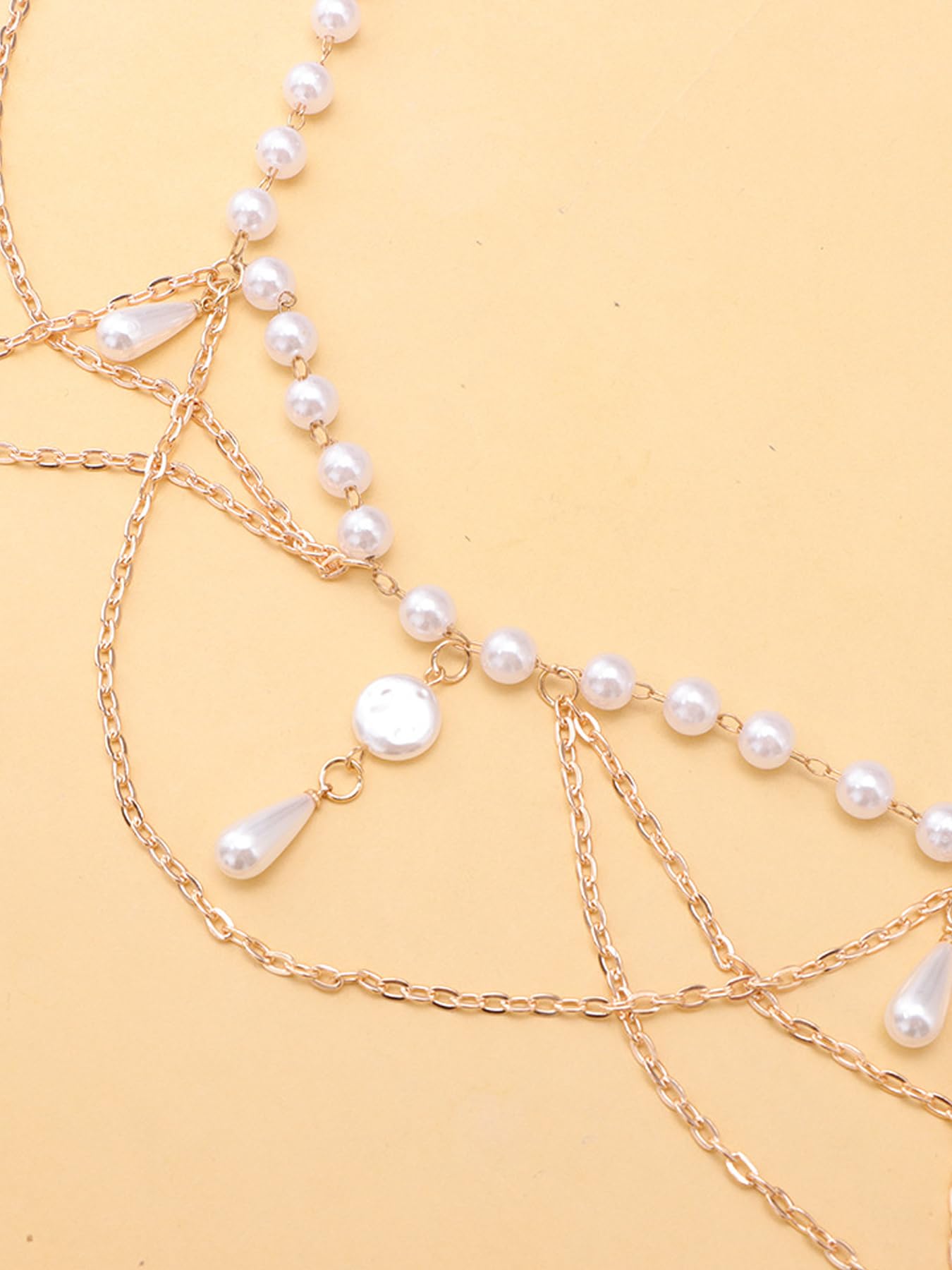 MODRSA Gold Belt Chain Belt for Women Fashion Plus Size Gold Pearl Waist Chains Metal Layered Belts Chains no Tarnish Trendy Belly Belts for Women Dress Pearl Waist Jewelry Dainty