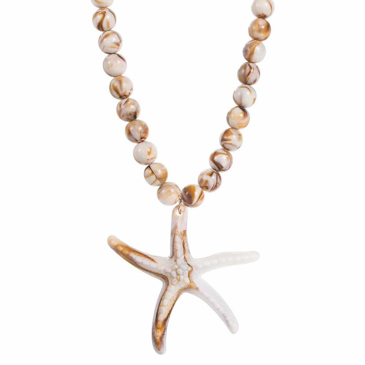 CXENSJH Chunky Beaded Starfish Necklace for Women Boho Colorful Summer Acrylic Choker Beach Chain Necklace Beads Trendy Chunky Jewelry（Beige）