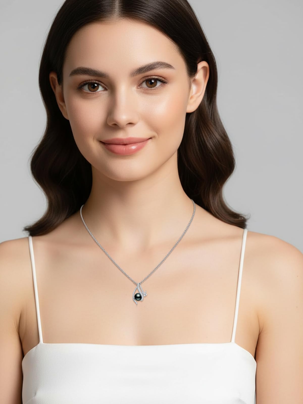 KANNSOAR Butterfly Tahitian Black Pearl Necklace 18K Gold-Plating Sterling Silver Jewelry Wedding Birthday Anniversary Valentines Day Christmas Mothers Day Gifts for Wife Women Mom Lover Girlfriend