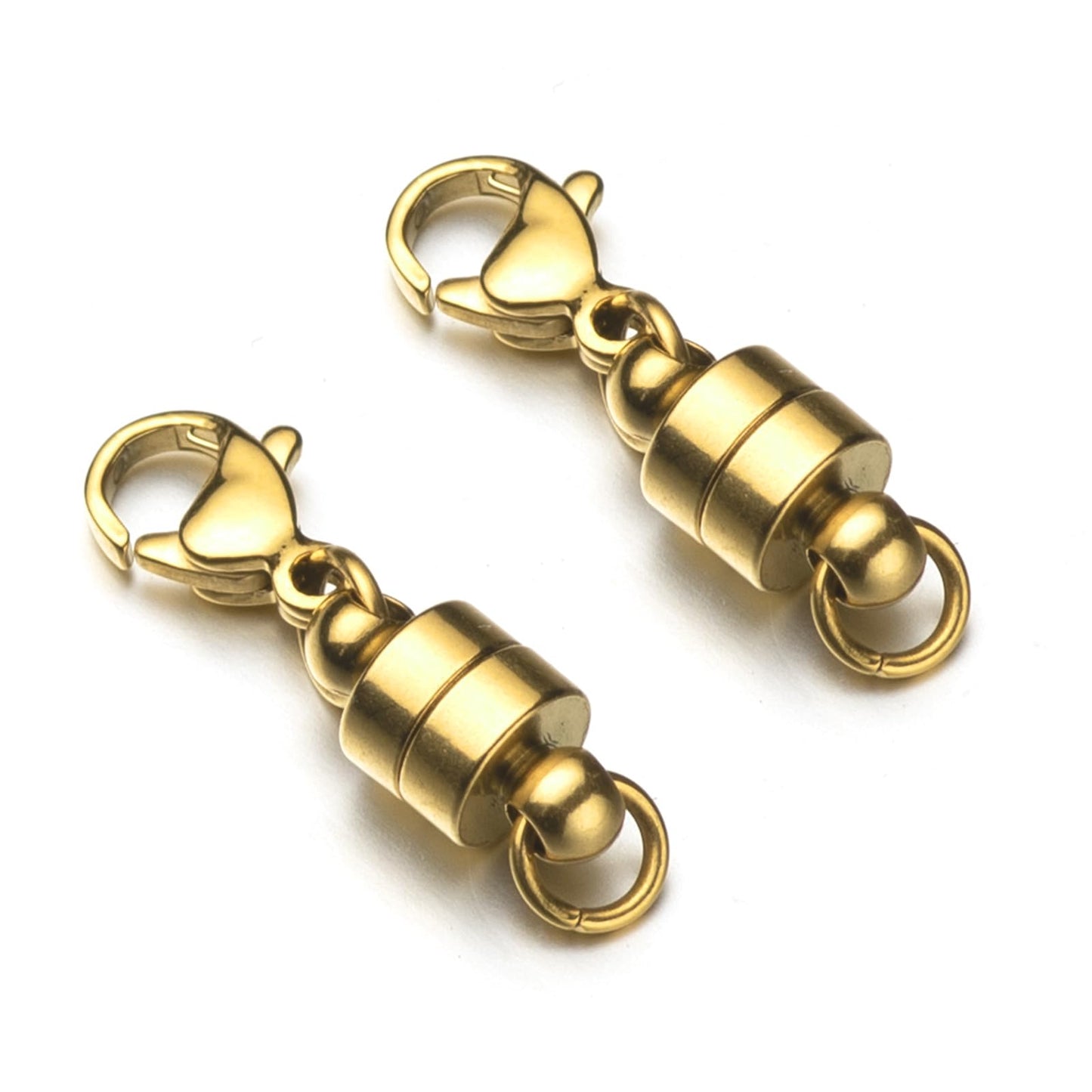 Mizeer Stainless Steel Magnetic Necklace Clasps and Closures, Magnetic Clasp Converter for Jewelry Making Supplies, Chain Extender Connector for Bracelet (2pcs Gold)