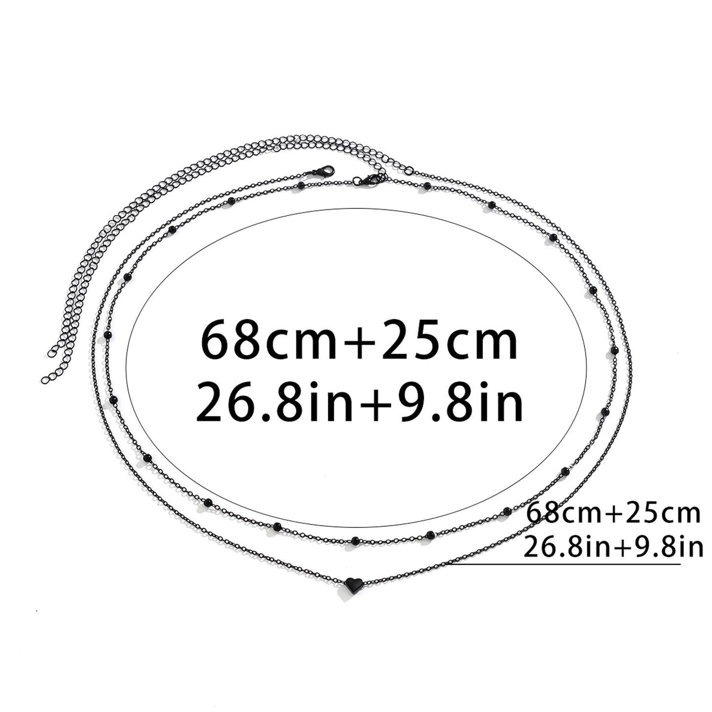 Simple Double-Layer Metal Bead Waist Chain Sexy Crystal Bikini Bead Belly Body Chain Summer Beach Waist Body Accessories Jewelry for Women (Black)
