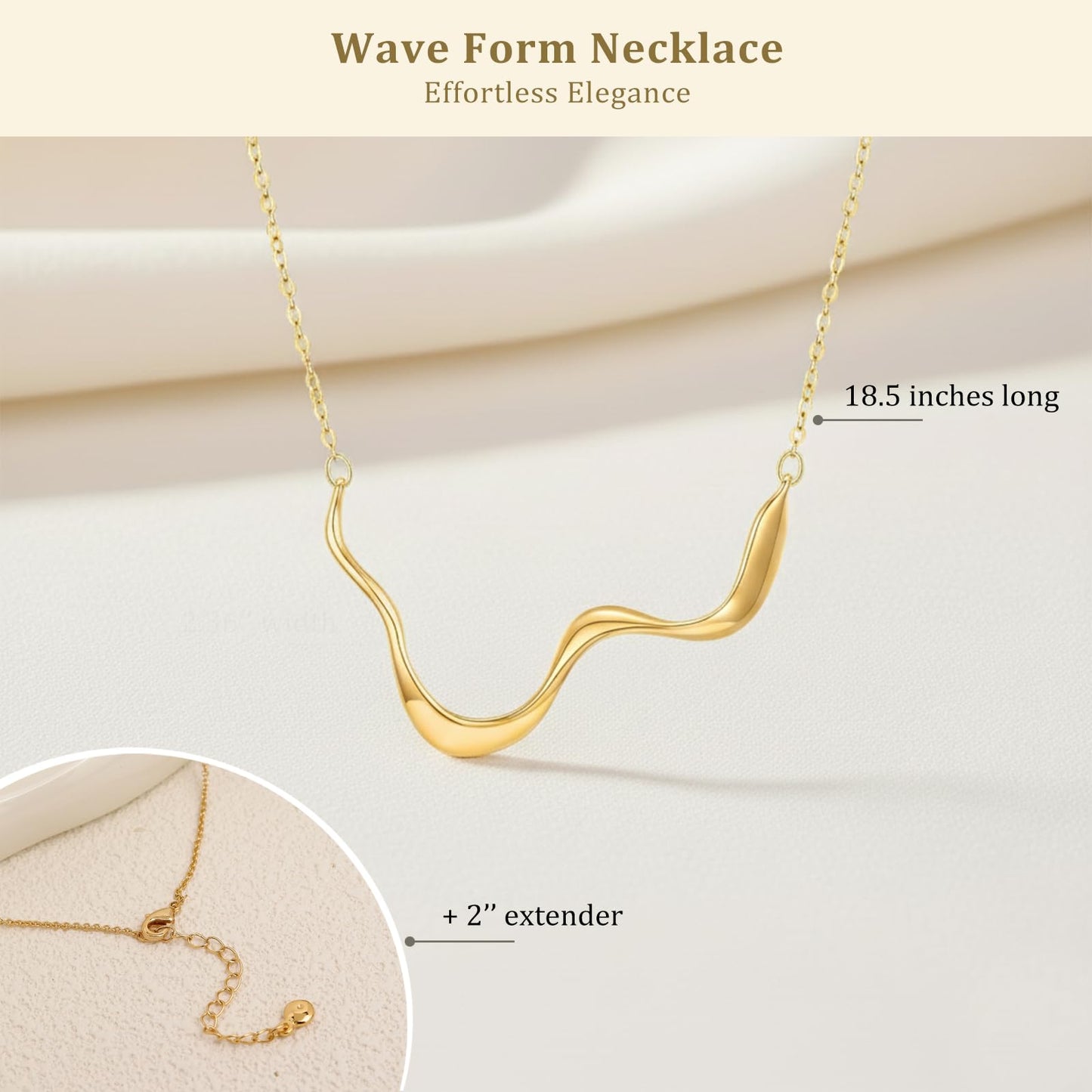 Frigotine Chunky Gold Geometric Necklace for Women, Trendy Thick Statement Letter W Wave Adjustable Long Chain Pendant Necklaces Winter Prom Jewelry Gift
