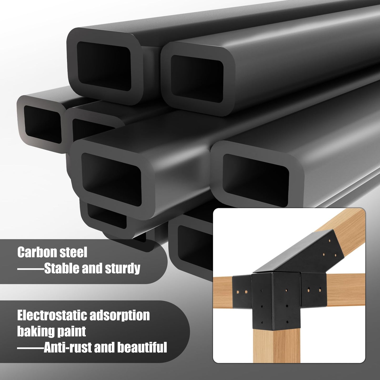 30° Slanted Pergola Whole-Set Kit for 4" x 4" Wood Pergola, Easy to Install, Weather - Resistant Bracket Kit for Carports, Gardens & More (14 Pcs)