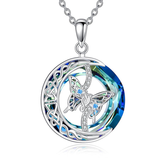 MONGAS Butterfly Necklace Sterling Silver Butterfly Pendant Necklace Jewelry Gifts for Women