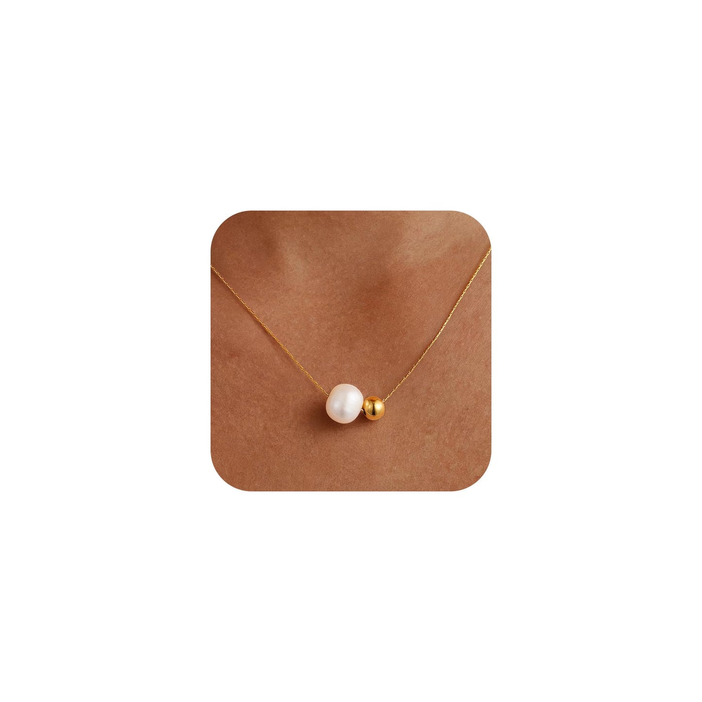 Rcidan Trendy Pearl Necklaces for Women, Gold & Silver Chain White Pearl Beaded Pendant Necklace, Birthday Wedding Jewelry Gifts