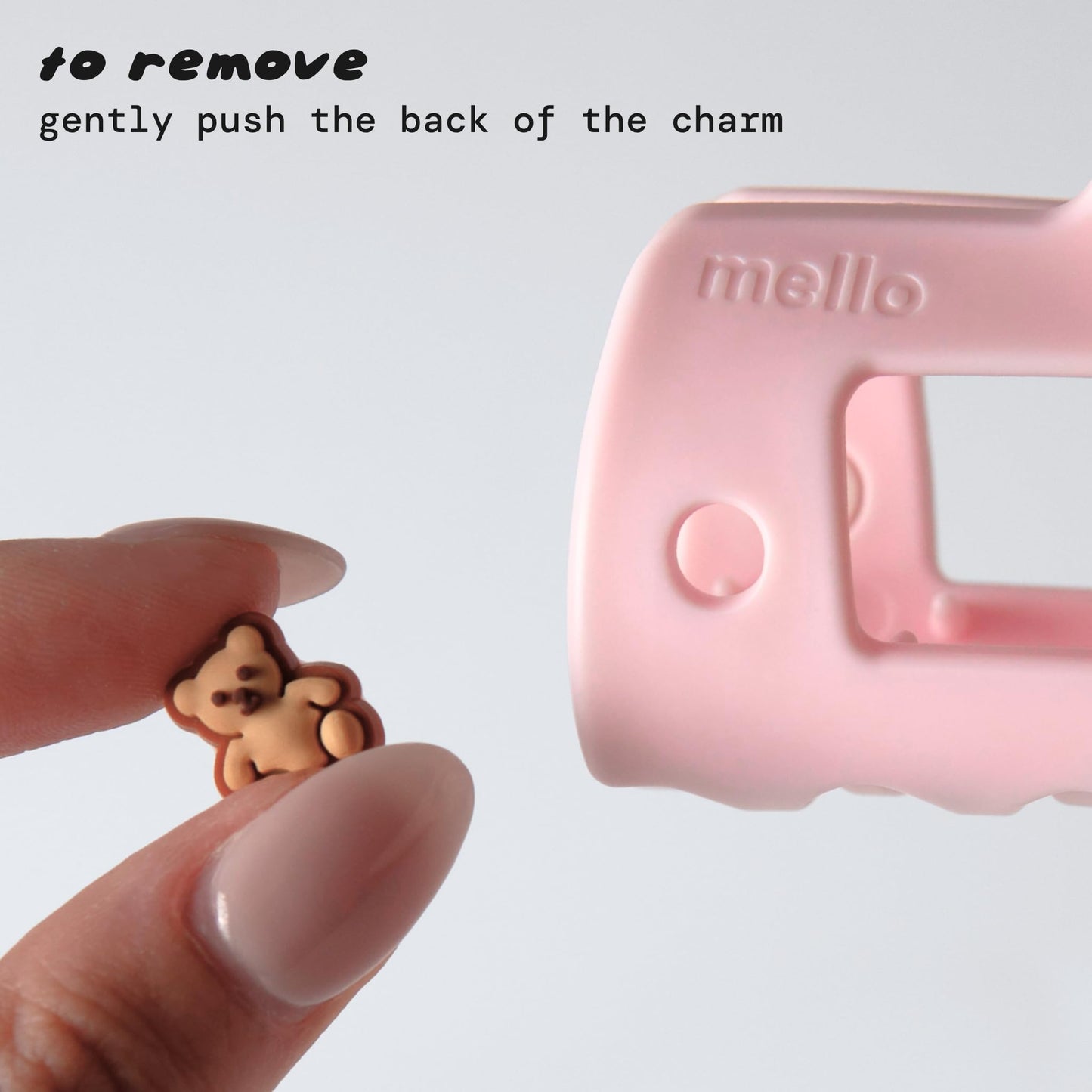 The Original Mello Charm Cloud Clip Hair Claw Clip Squishy Claw Clip Made in Korea Patent Pending 30021976 (Medium Black Clip, 4 Charms)