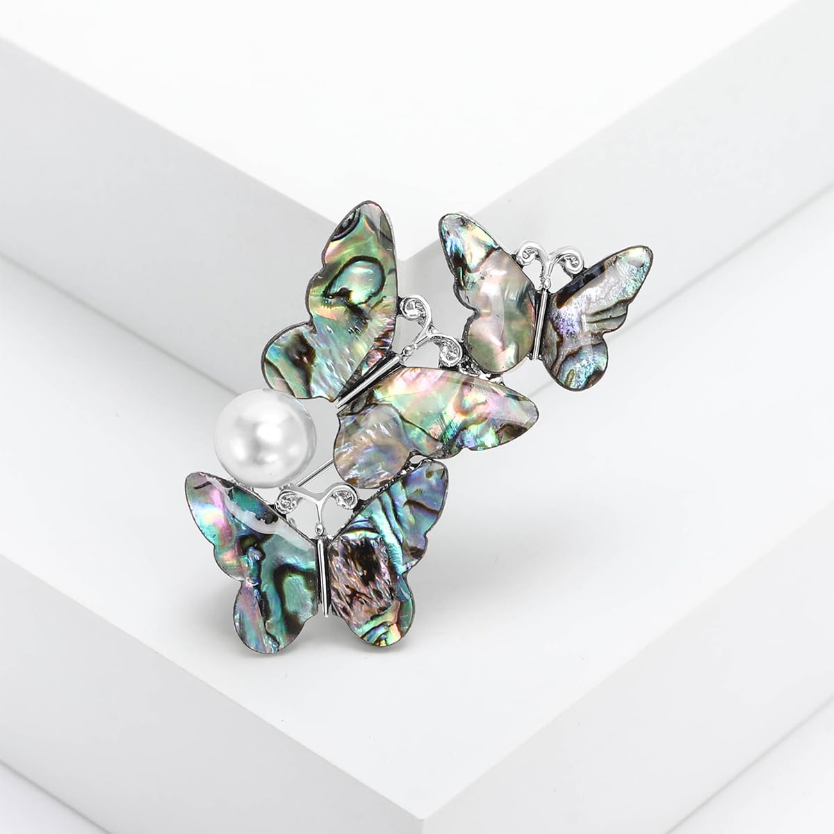 LuvQaze Abalone Shell Butterfly Brooch for Women Butterfly Pin Holiday Birthday Gift for Girlfriend Wife Mother