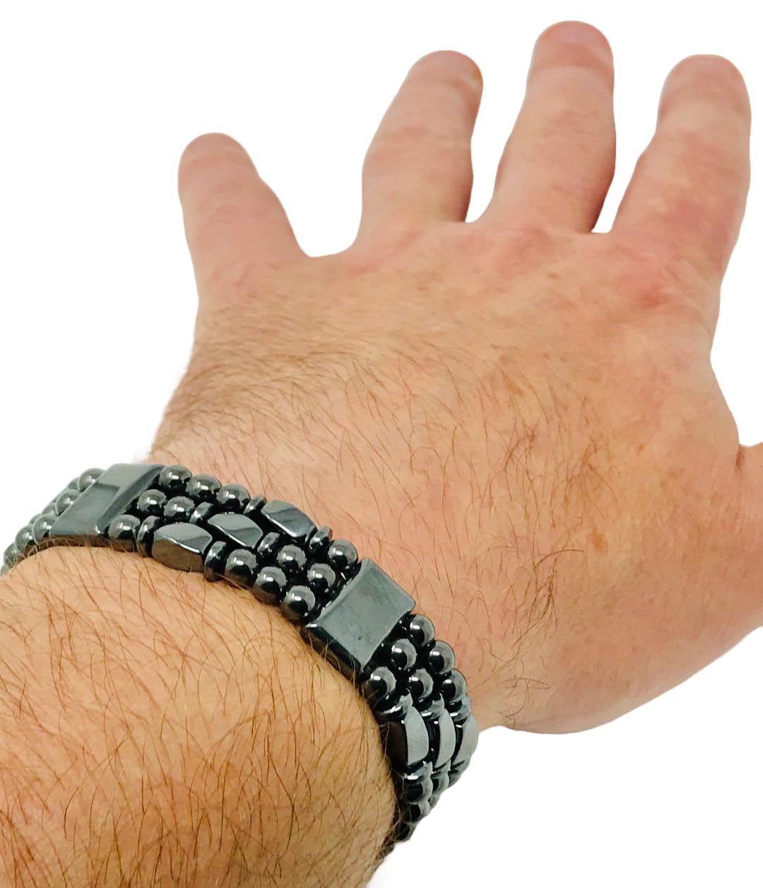 Tri-Power Magnetic Hematite Bracelet (9.75 Inches)
