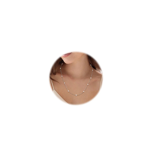 ORAZIO Dainty Gold Pearl Necklaces for Women, Silver Plated Faux Pearl Choker Necklaces Trendy Small Pearl Necklace Strand Wedding Prom Bridal Pearls Jewelry Gifts 20 in 4mm