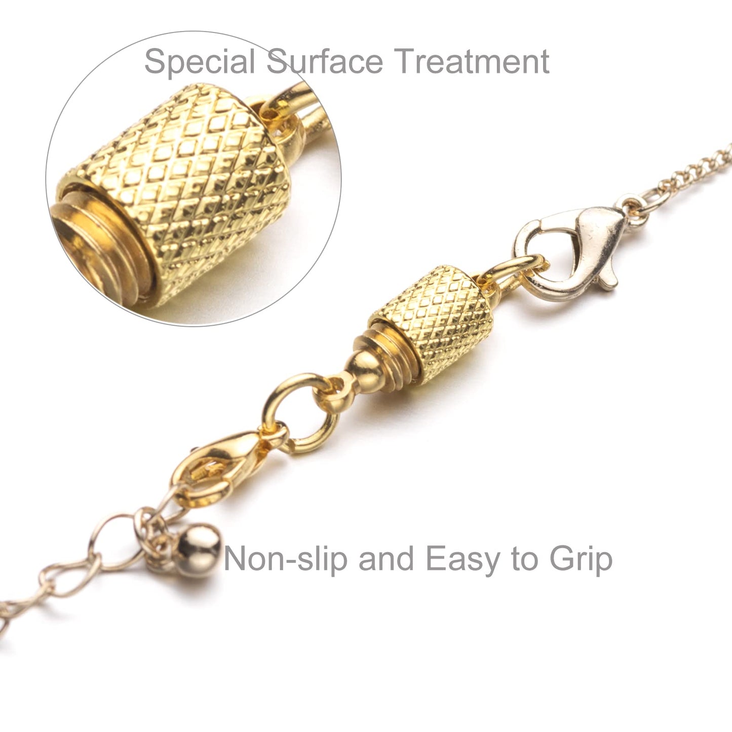 Zpsolution Locking Magnetic Clasps for Jewelry Easy Necklace Clasp 8PCS Silver