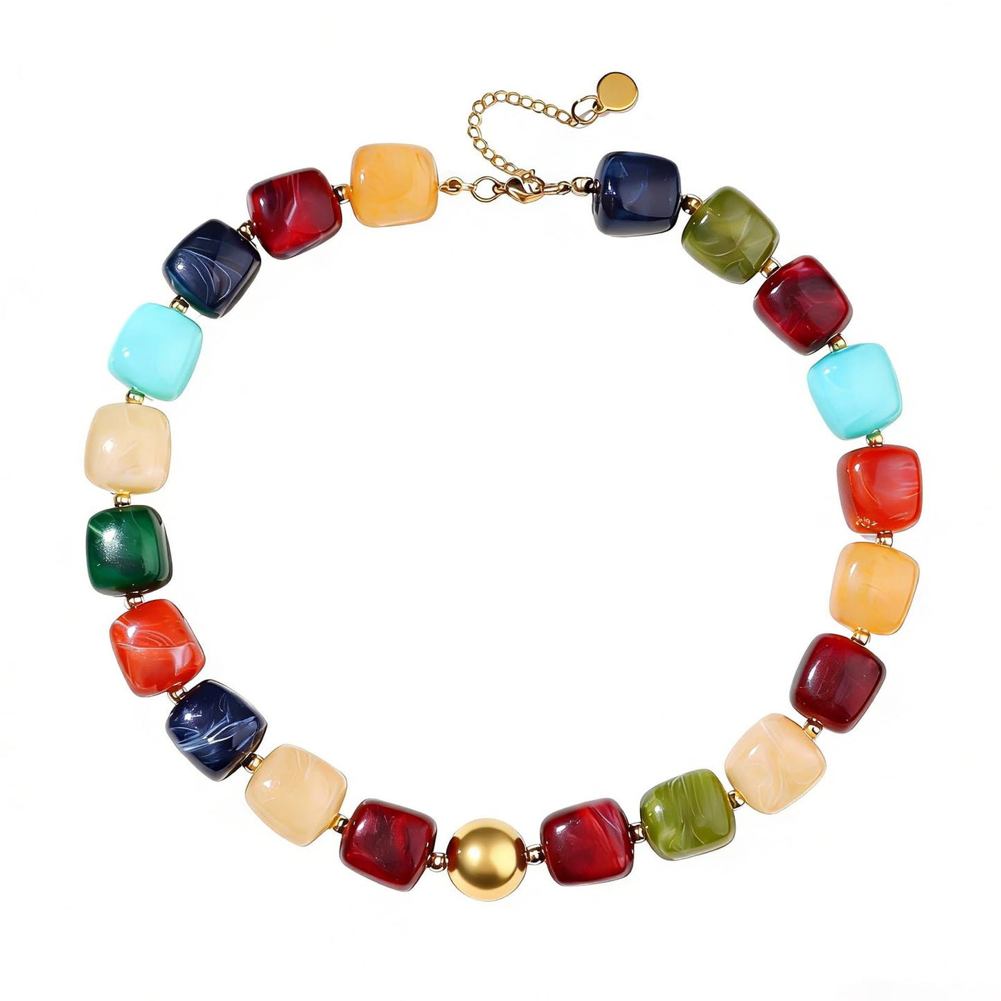 joymiao Beaded Necklaces for Women Trendy Statement Necklace Chunky Big Colorful Beaded Necklace Summer Necklaces Beach Boho Jewelry